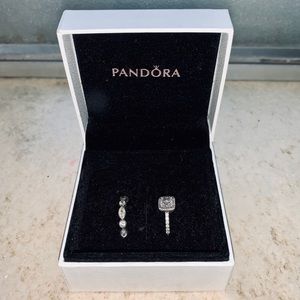 PANDORA Square Sparkle Halo Women's Rings - size 5